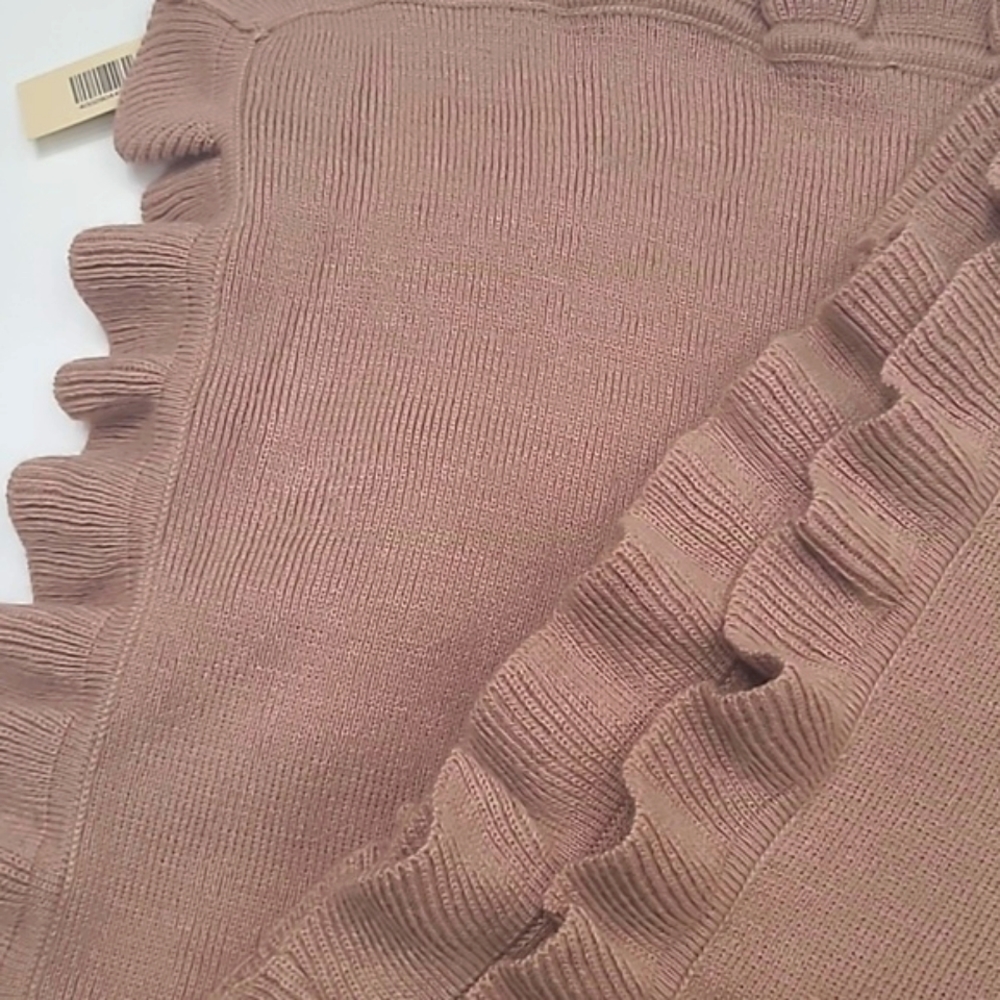 Amanda Smith Acrylic Shawl Sweater Wrap Loose Open Front Cape Blanket Scarf NWT - Picture 8 of 17
